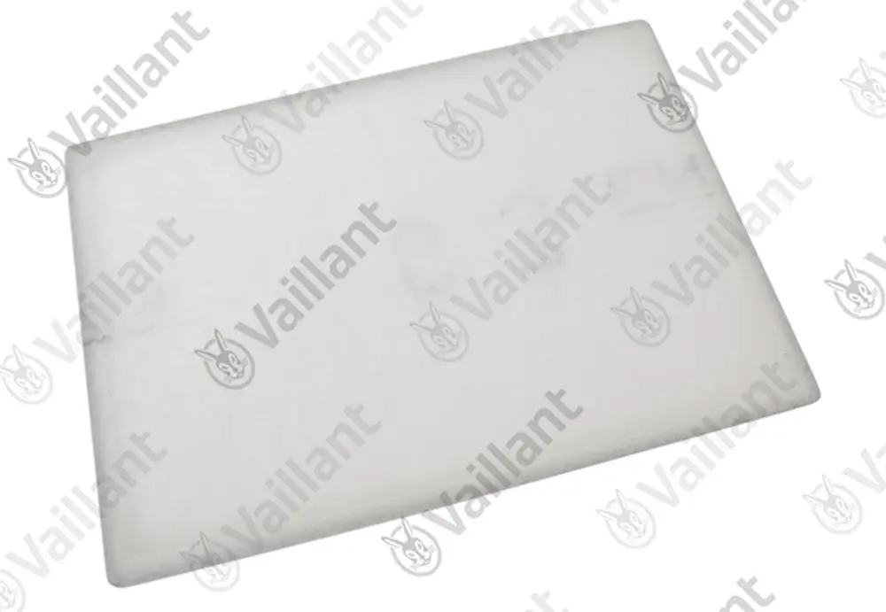 Vielfaltiger, flacher Filter von Vaillant, in neutraler Farbe, mit glatter Oberfläche. Geeignet für den Gebrauch in Heiz- oder Lüftungssystemen.